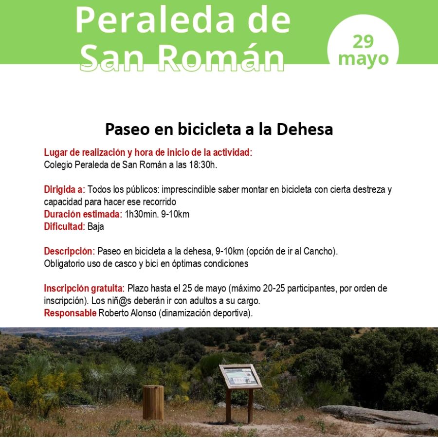 Paseo en bicicleta a la Dehesa