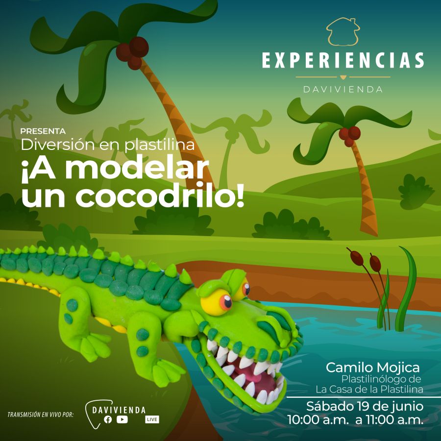 Diversión en plastilina: A modelar un cocodrilo. 