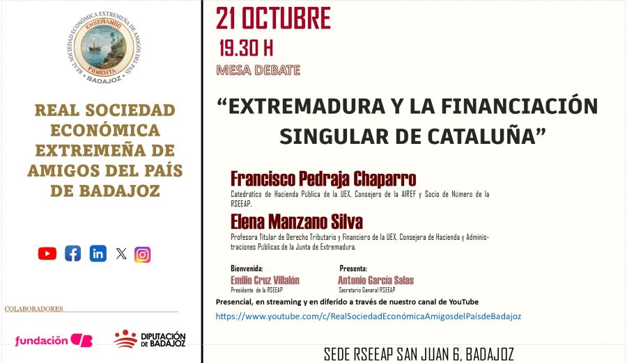 Extremadura y la financiación singular de Cataluña”. Francisco Pedraja y Elena Manzano