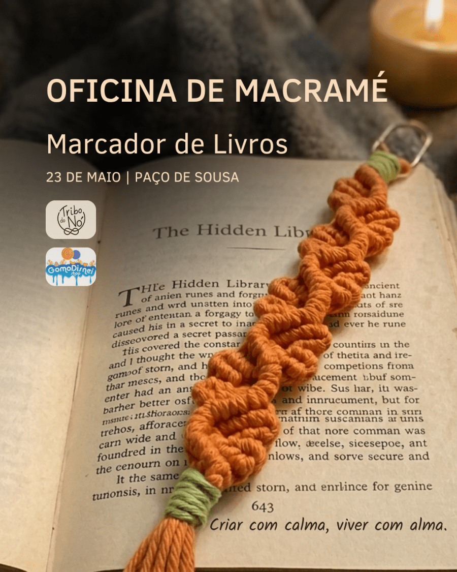 Oficina de Macramé: Um momento para ti | Marcador de Livros