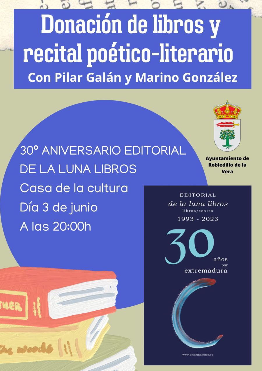 Donación de libros y recital-poético literario en Robledillo de la Vera (Cáceres)