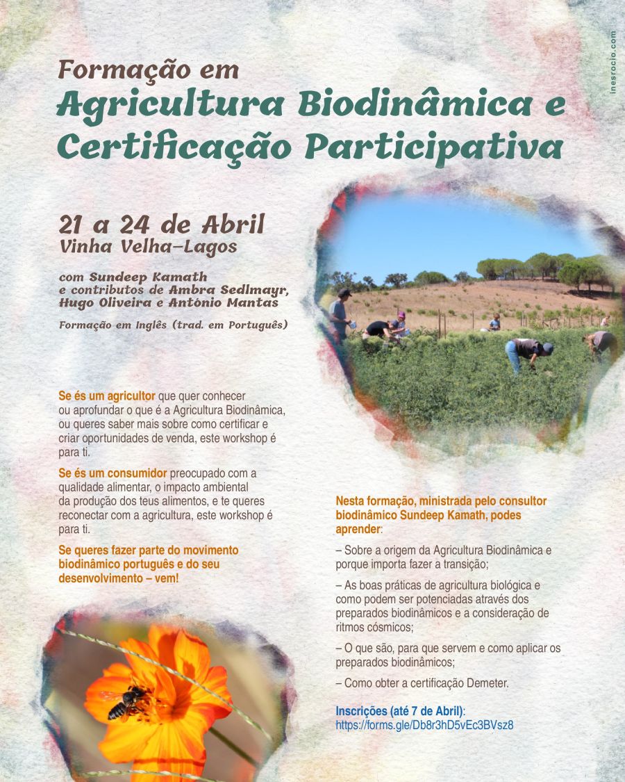 Formação e Certificação Biodinâmica com Sundeep Kamath e Contributos