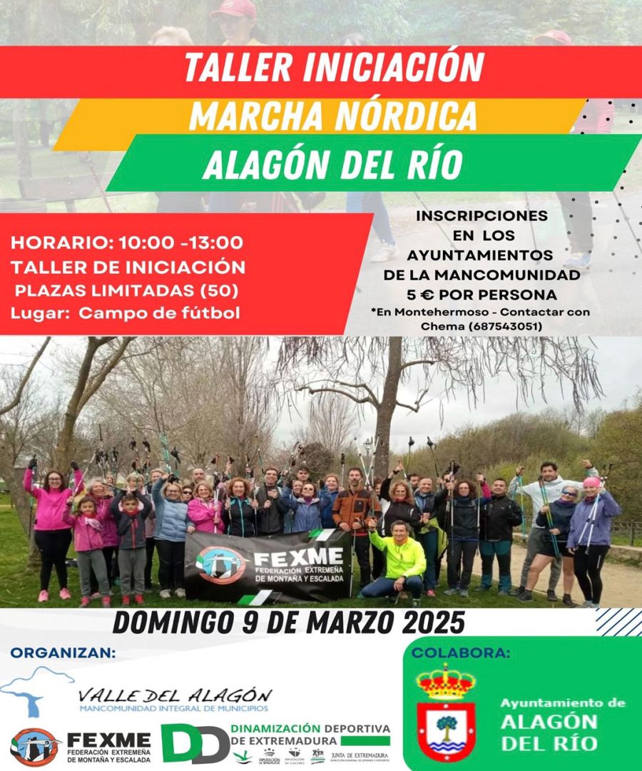 Alagón del Río acoge un taller de iniciación a la marcha nórdica