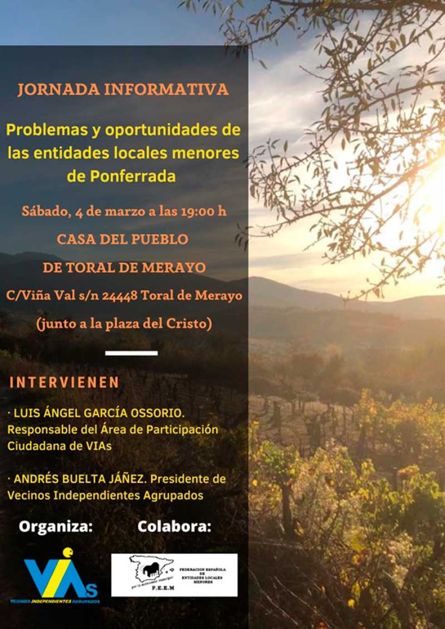 Jornada informativa | Problemas y oportunidades de las entidades locales menores