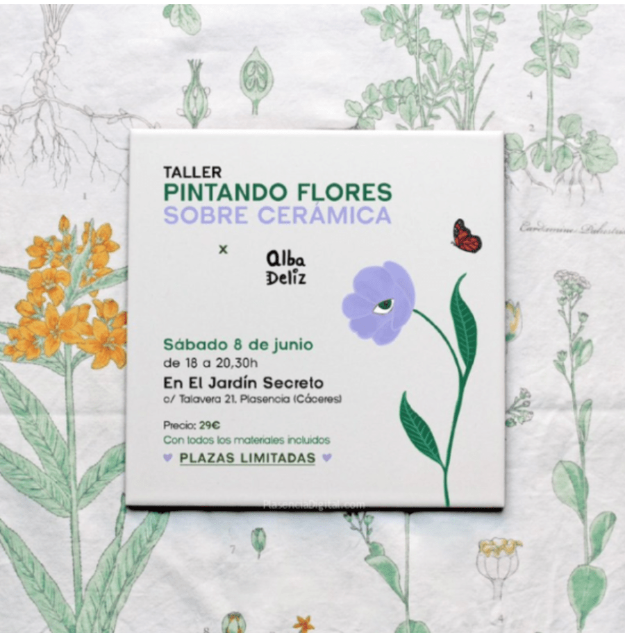 Taller Pintando flores sobre cerámica