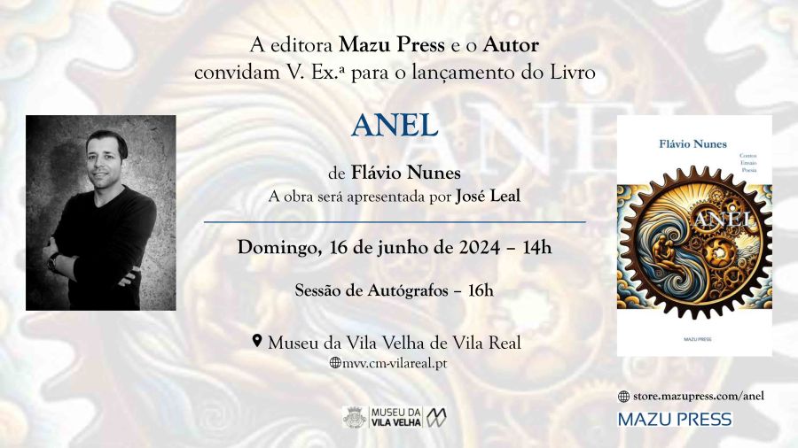 Lançamento do livro ANEL (Contos, Ensaio, Poesia) de Flávio Nunes