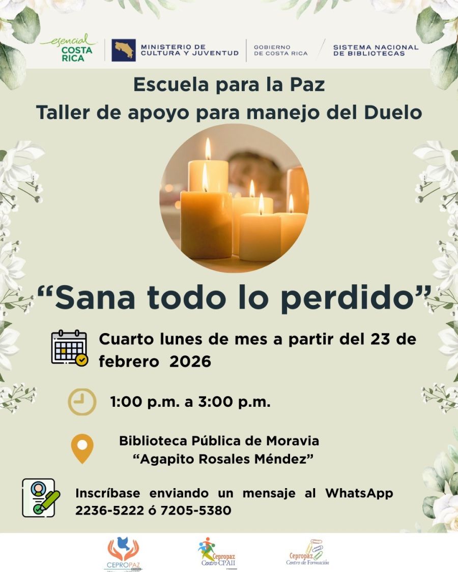 Taller de apoyo para manejo el duelo “Sana todo lo perdido”