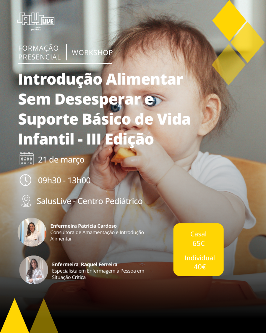 SalusLive promove workshop sobre introdução alimentar e suporte básico de vida infantil