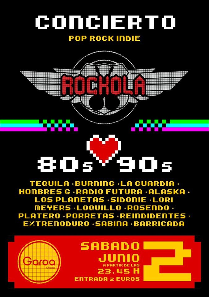 Concierto versiones ROCKOLA 80's 90's || Garoa Copas